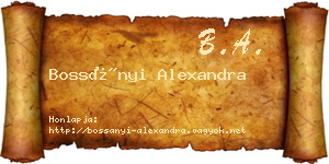 Bossányi Alexandra névjegykártya