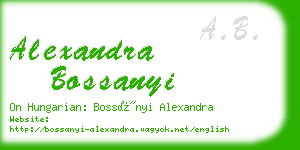 alexandra bossanyi business card